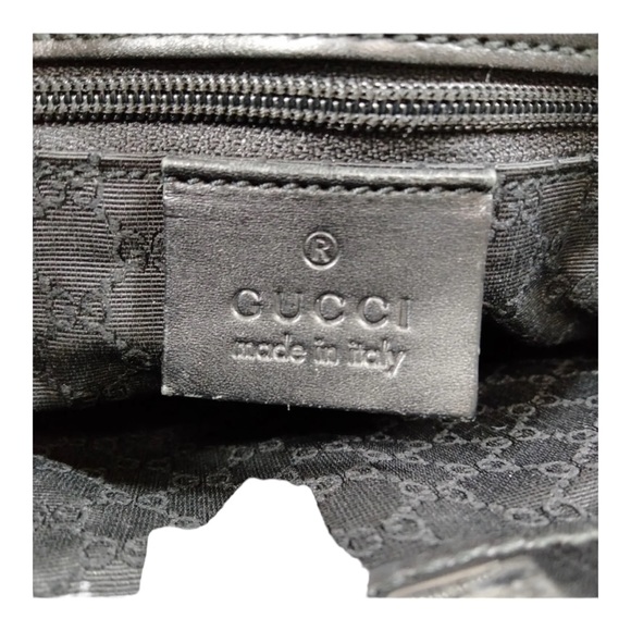 Gucci Tote Bag  Black Leather #1200 - Picture 7 of 9